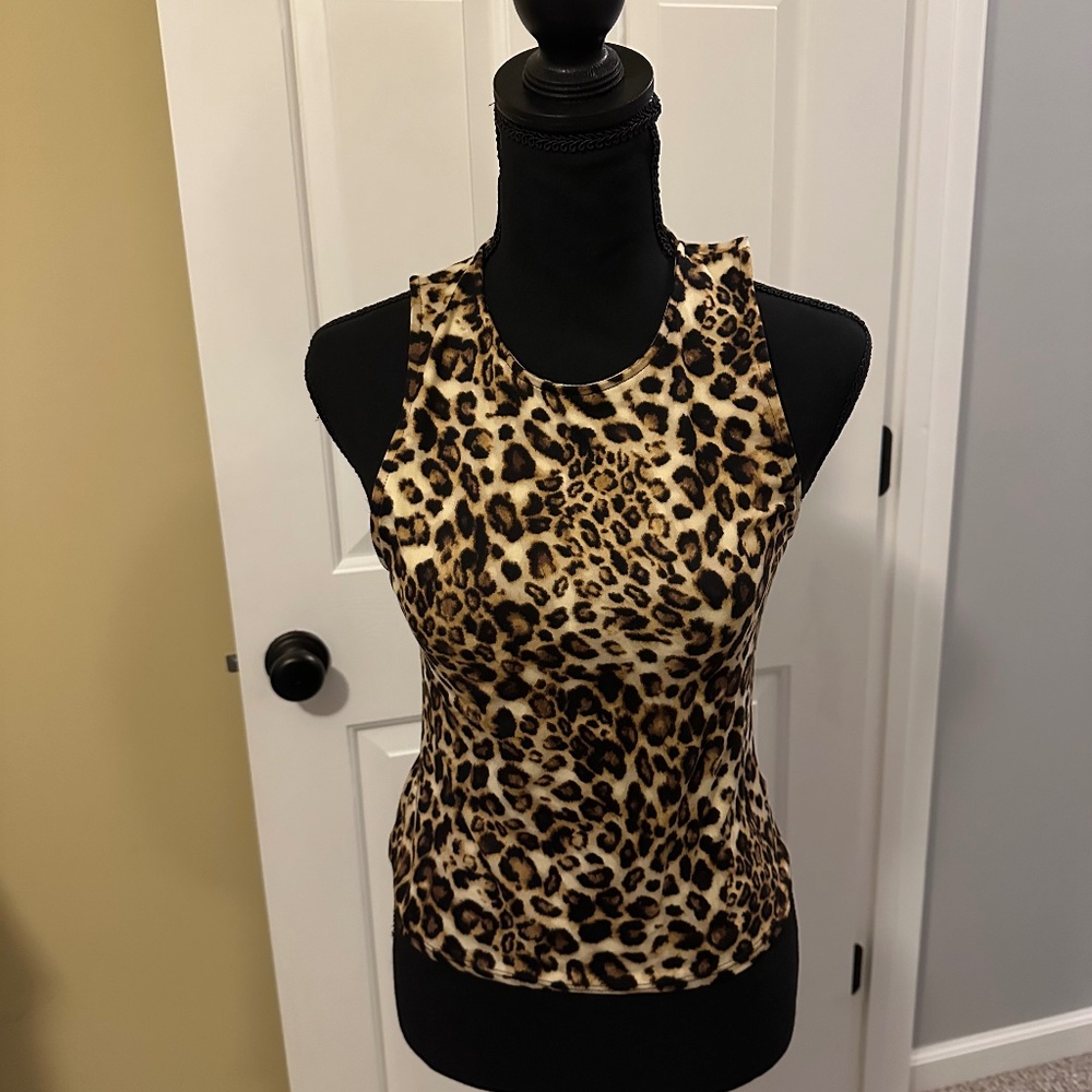 Express women’s high neck leopard tank - size small